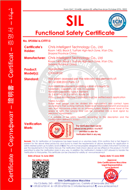 Transmitter SIL 3 Certification_00