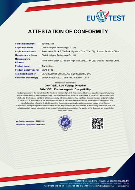 Pressure Transmitter EU CE Certification