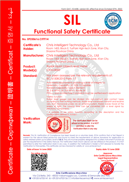 Radar Level Gauge SIL 3 Certification_00